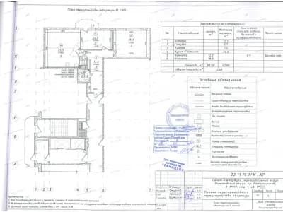 📌 Согласование перепланировки с объединением кухни и гостиной: проспект Металлистов, дом 117, строение 1