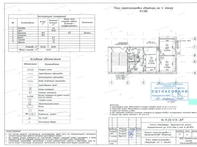 Перепланировка с переносом проёмов и новым санузлом: Санкт-Петербург, улица Бухарестская, дом 67, корпус 3, литера А