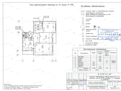📌 Согласование перепланировки с перегородкой и встроенным шкафом: Южное шоссе, дом 55, корп.6, лит.А